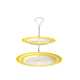 Cornishware Yellow Cake Stand 2 tier - geel