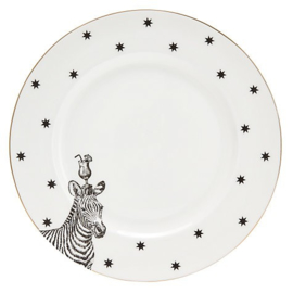 Yvonne Ellen gebaksbord zwart/wit zebra ⌀16cm