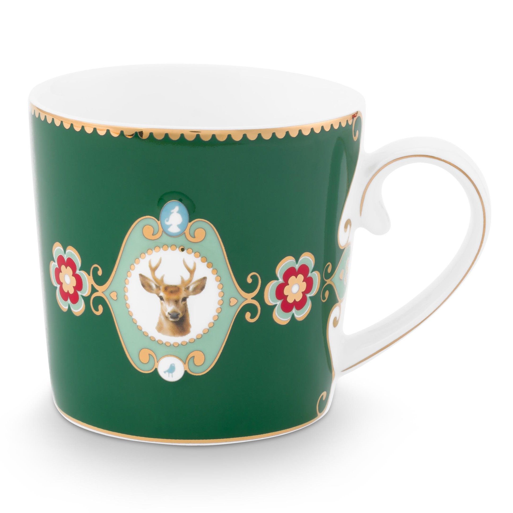 Pip Studio Love birds - Deer - Mokken set/2 groen - 150ml