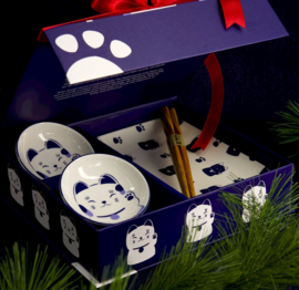 Tokyo Design Kawaii Sushiset voor twee - Maneko Blue 