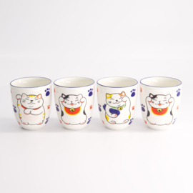 Tokyo Design Kawaii Mokken set van vier - Lucky Cat - 170ml