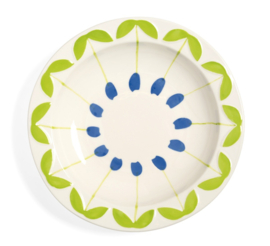 &K Amsterdam Folk Pastaborden blauw set van twee - ⌀22.5cm