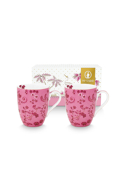Pip Studio Jolie Pink Set van 2 Roze Mokken - 350ml