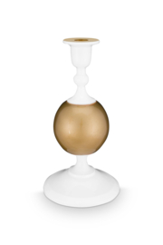 Pip Studio Kandelaar metaal Sphere White-Gold H:24cm