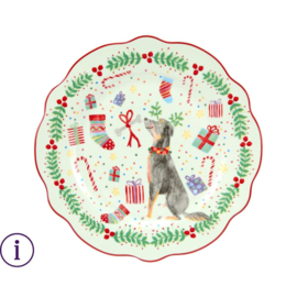 Maxwell en Williams Kerst ontbijtbord  Hond - 20cm
