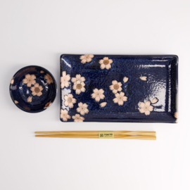 Tokyo Design Sakura Navy sushi - 1 persoon - cadeauset