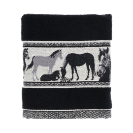 Bunzlau Castle Keukenhanddoek - zwart - Paarden