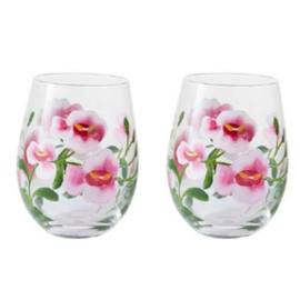 Mocktail/Tumbler glas set/2 Flora "Orchid" - Livellara Milano