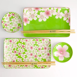 Tokyo Design Kawaii - Flower sushi set/2 - cadeauset - Groen
