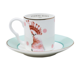 Yvonne Ellen espresso set/2 kop & schotel cheetah