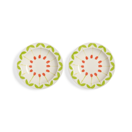 Klevering Folk Pastaborden Set van 2 Rood - ⌀22.5cm