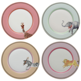 Yvonne Ellen set/4  dieren ontbijtbord  ⌀20cm