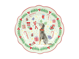 Maxwell en Williams Jolly Joy Joy Kerstbord Hond ⌀20cm