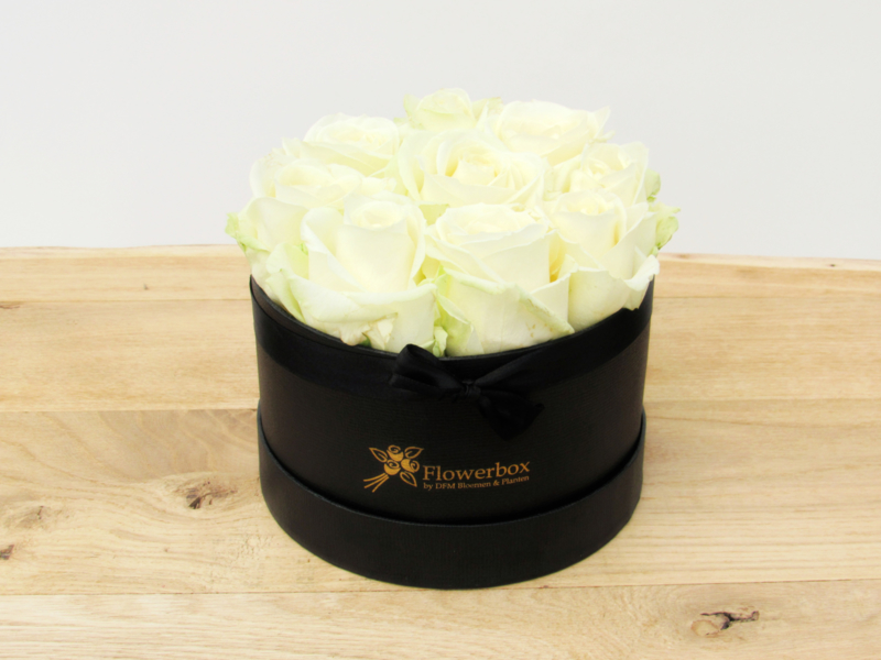 Flowerbox witte rozen maat S