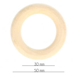 Houten ringen naturel 30mm - 50mm