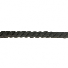 Katoen koord gedraaid zwart (10mm)