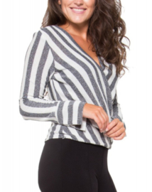 Jersey stripes glitter grey