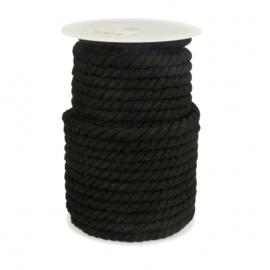 Katoen koord gedraaid zwart (10mm)