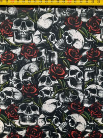 Katoen skulls & roses