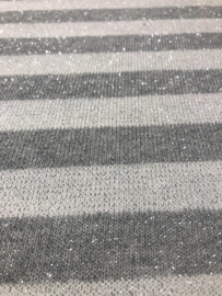 Jersey stripes glitter grey