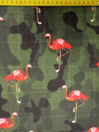 Katoen Camouflage flamingo