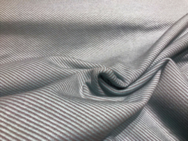 Gebreide gestreepte stof mint grijs (Swafing)