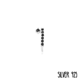 Ear Cuff Party Zwarte Steentjes