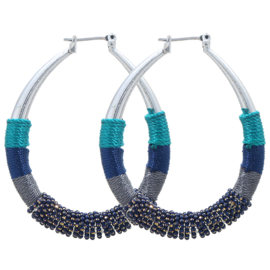 Statement Oorbellen Sparkling Beads Blauw