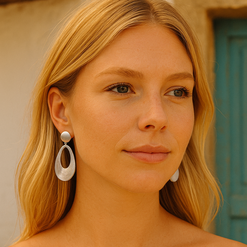Clip oorbellen oval drop