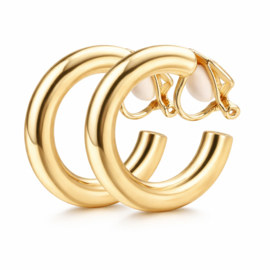 Goudkleurige Clipoorbellen Dikke Oorringen