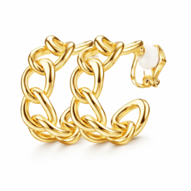Chunky Chain Clipoorbellen Goudkleurig