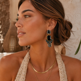 Statement Oorbellen Black Chique