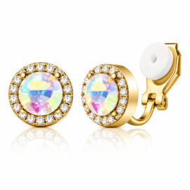 Clip oorbellen kristal sparkle rond