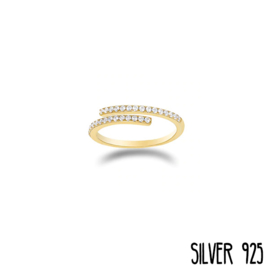 Gouden Ring Steentjes Gold Plated