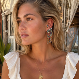 Statement Oorbellen Strass Rainbow