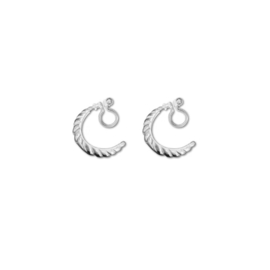 Clip oorbellen c-vormige met ribbels