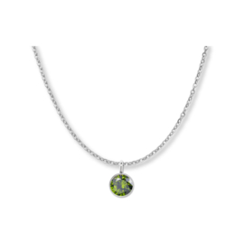 Geboortesteen Ketting Zilver Augustus Peridot