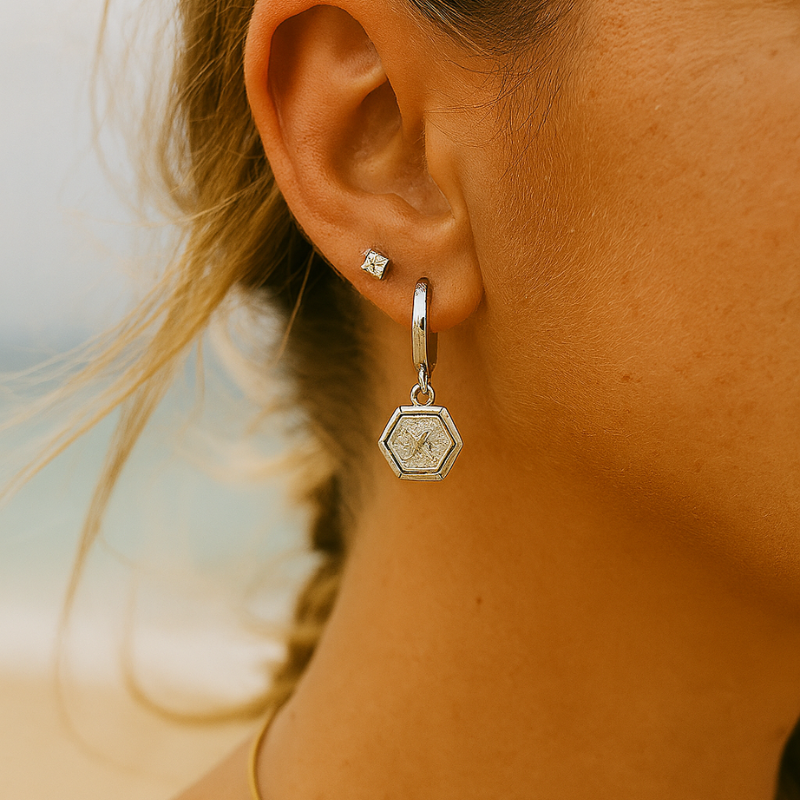 Earparty Hexagon & Strass