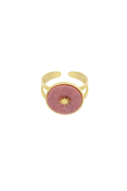 Ring met steen en zon