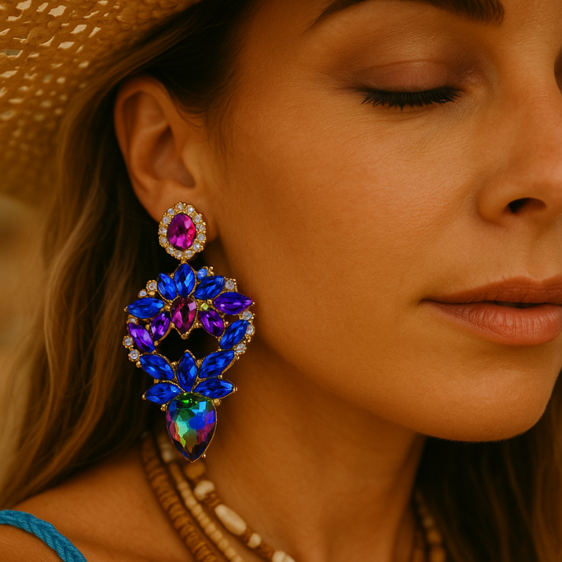 Statement Oorbellen Allure Blauw
