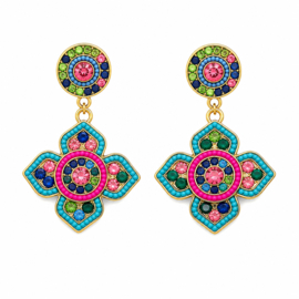 Statement oorbellen Kleurrijke Bloem Boho