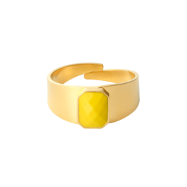 Gouden Ring Steen Geel
