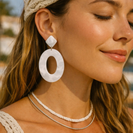 Clip-Ohrringe Marble Rounds