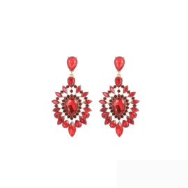 Statement Oorbellen Strass Rood