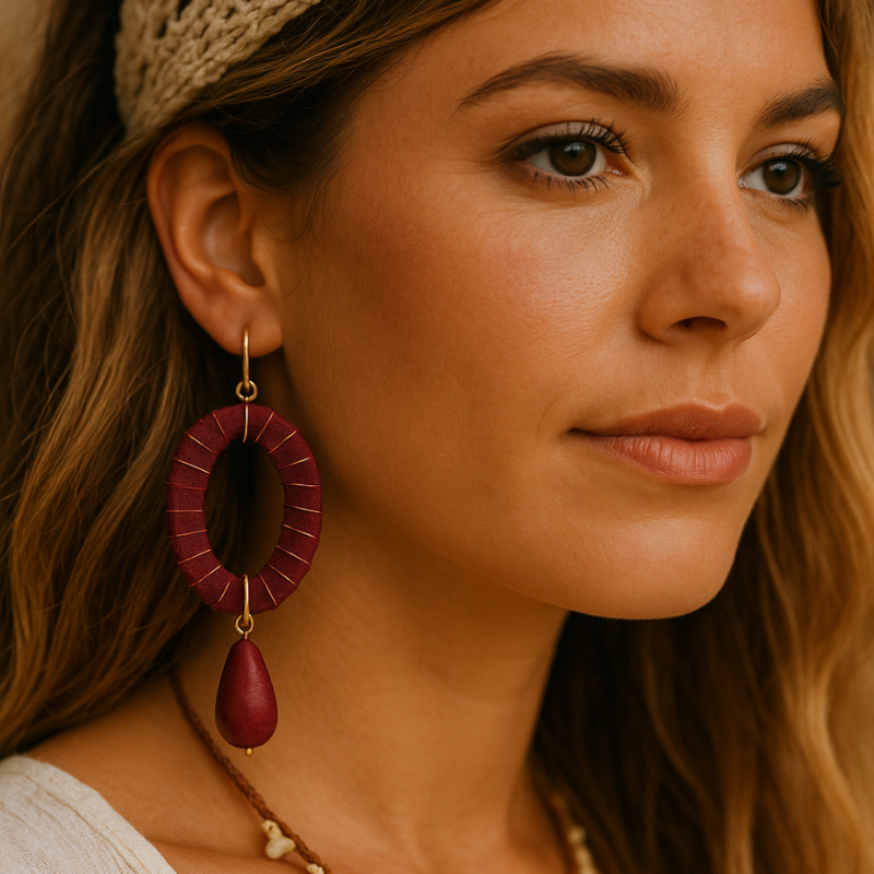 Statement Oorbellen Fancy Drop Rood