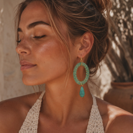Statement Oorbellen Fancy Drop Groen