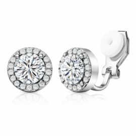 Clip oorbellen kristal sparkle rond