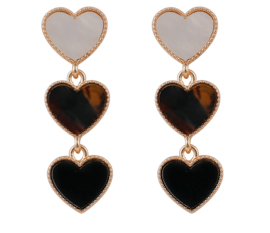 Statement Oorbellen triple hearts