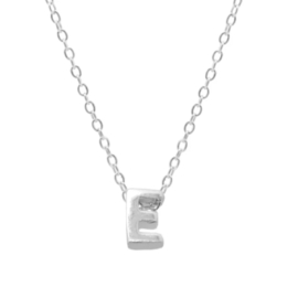 Zilveren Ketting  Letter E