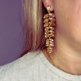 Statement Oorbellen Champagne Stones